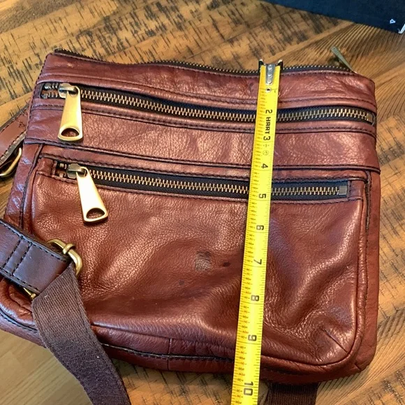 Fossil brown leather crossbody purse - Picture 5 of 6